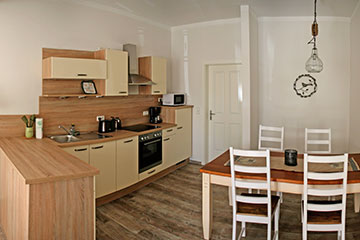 Spreewald-Appartement Küche und Essbereich